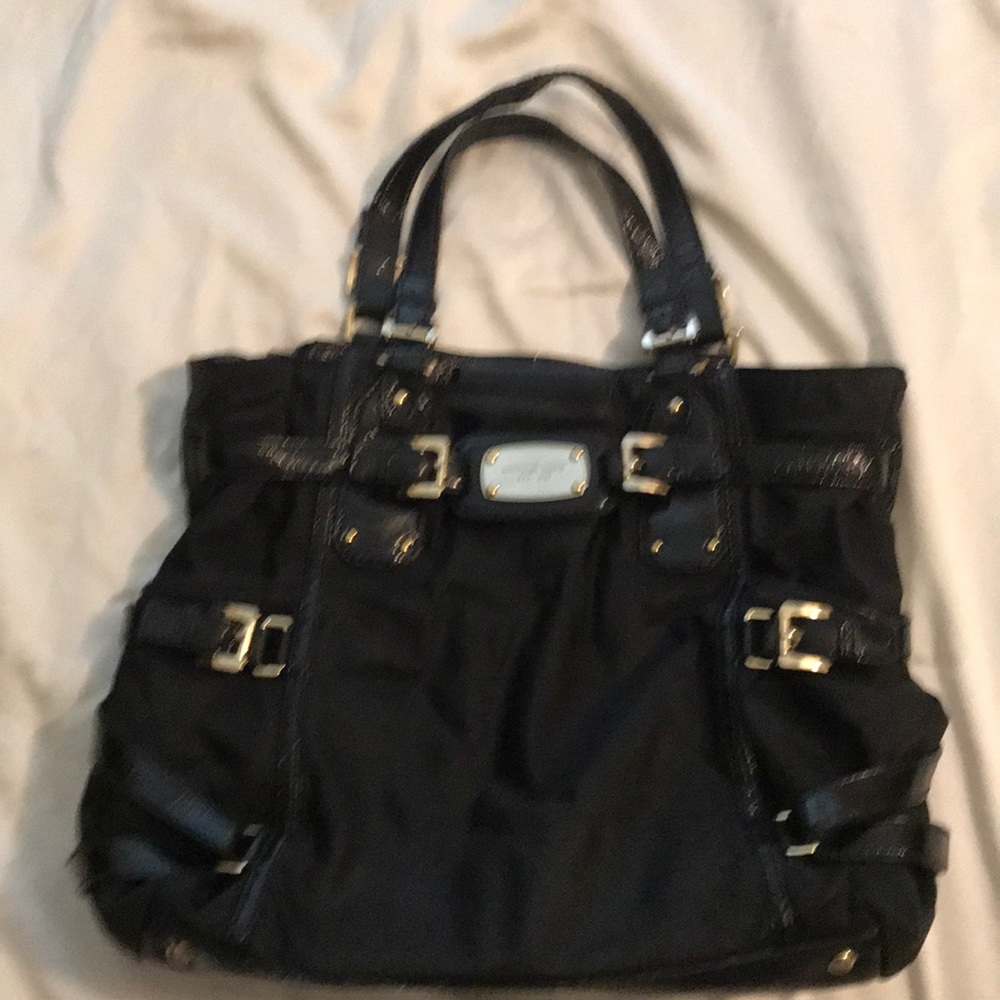 Michael Kors paten  leather accent handbag